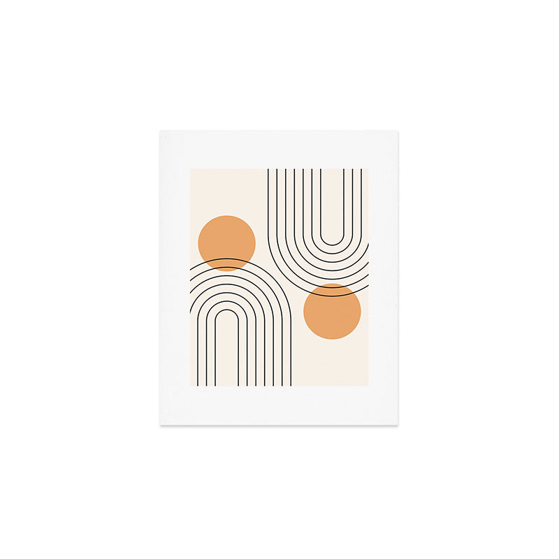 Mid Century Modern Geometric 61 (Rainbow and Sun Abstraction) Art Print Gallery Image 1