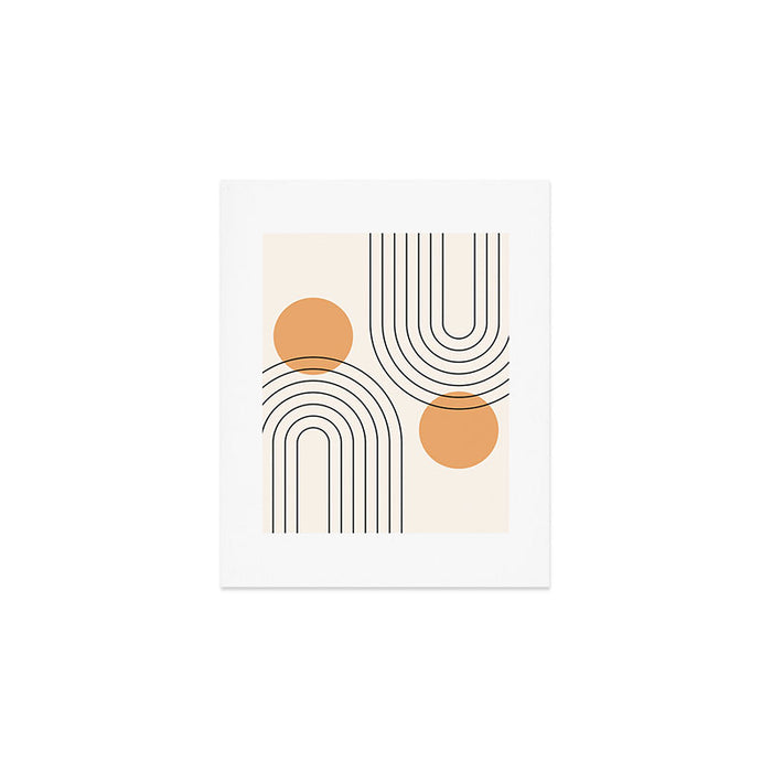 Mid Century Modern Geometric 61 (Rainbow and Sun Abstraction) Art Print Gallery Image 1