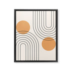 Mid Century Modern Geometric 61 (Rainbow and Sun Abstraction) Framed Canvas Print Gallery Image 8