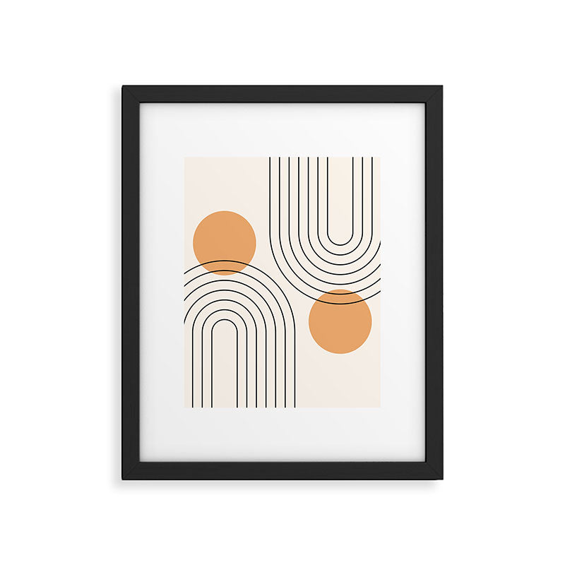 Mid Century Modern Geometric 61 (Rainbow and Sun Abstraction) Framed Art Print Gallery Image 6