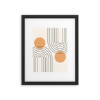 Mid Century Modern Geometric 61 (Rainbow and Sun Abstraction) Framed Art Print Gallery Image 6