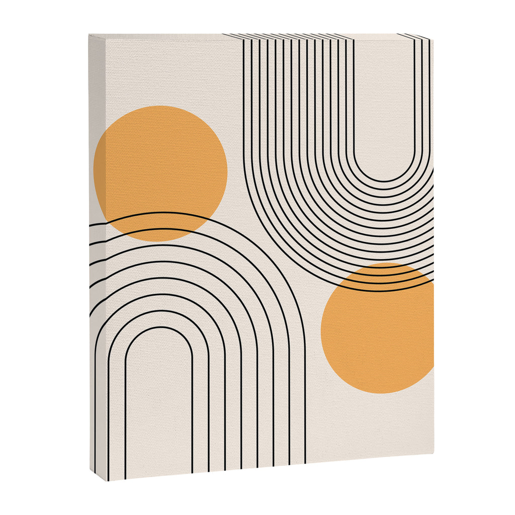 Mid Century Modern Geometric 70 (Rainbow and Sun Abstraction) Canvas Print Gallery Image 8