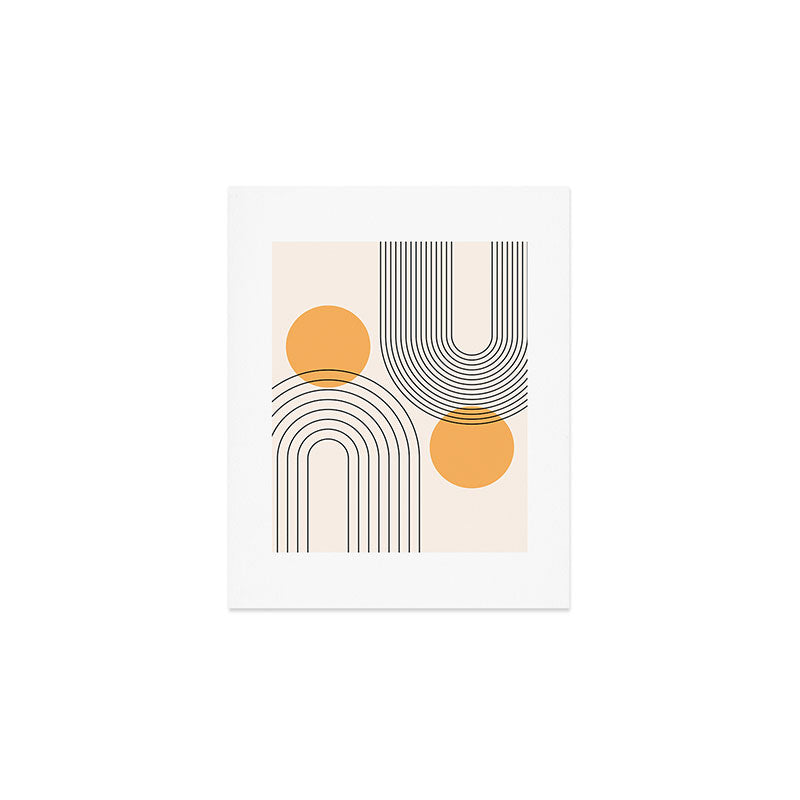 Mid Century Modern Geometric 70 (Rainbow and Sun Abstraction) Art Print Gallery Image 1