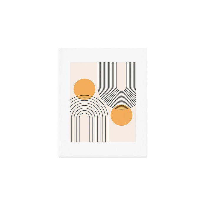 Mid Century Modern Geometric 70 (Rainbow and Sun Abstraction) Art Print Gallery Image 1