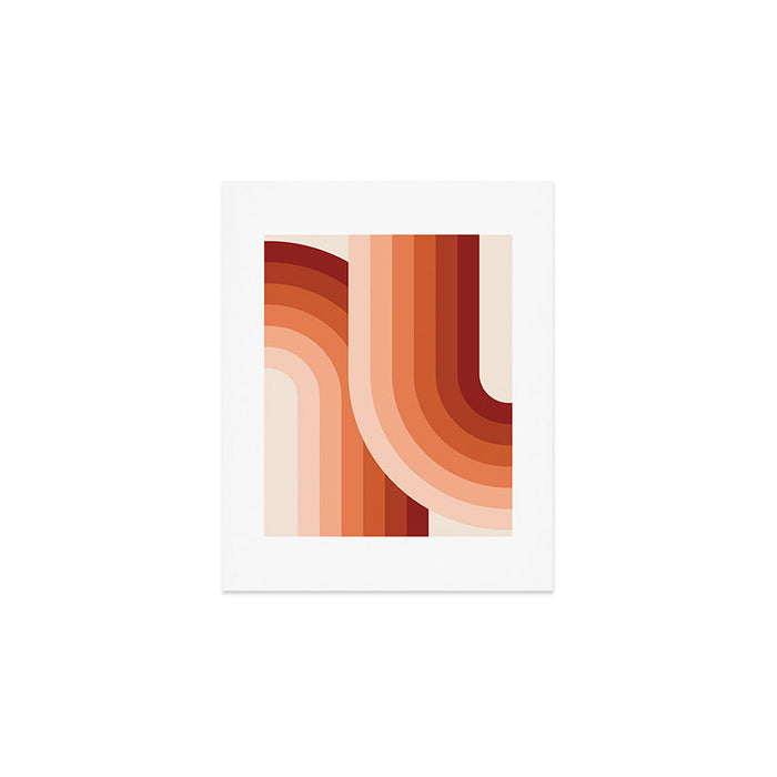 Mid Century Modern Geometric 89 in Terracotta Shades (Rainbow Abstract) Art Print Gallery Image 1