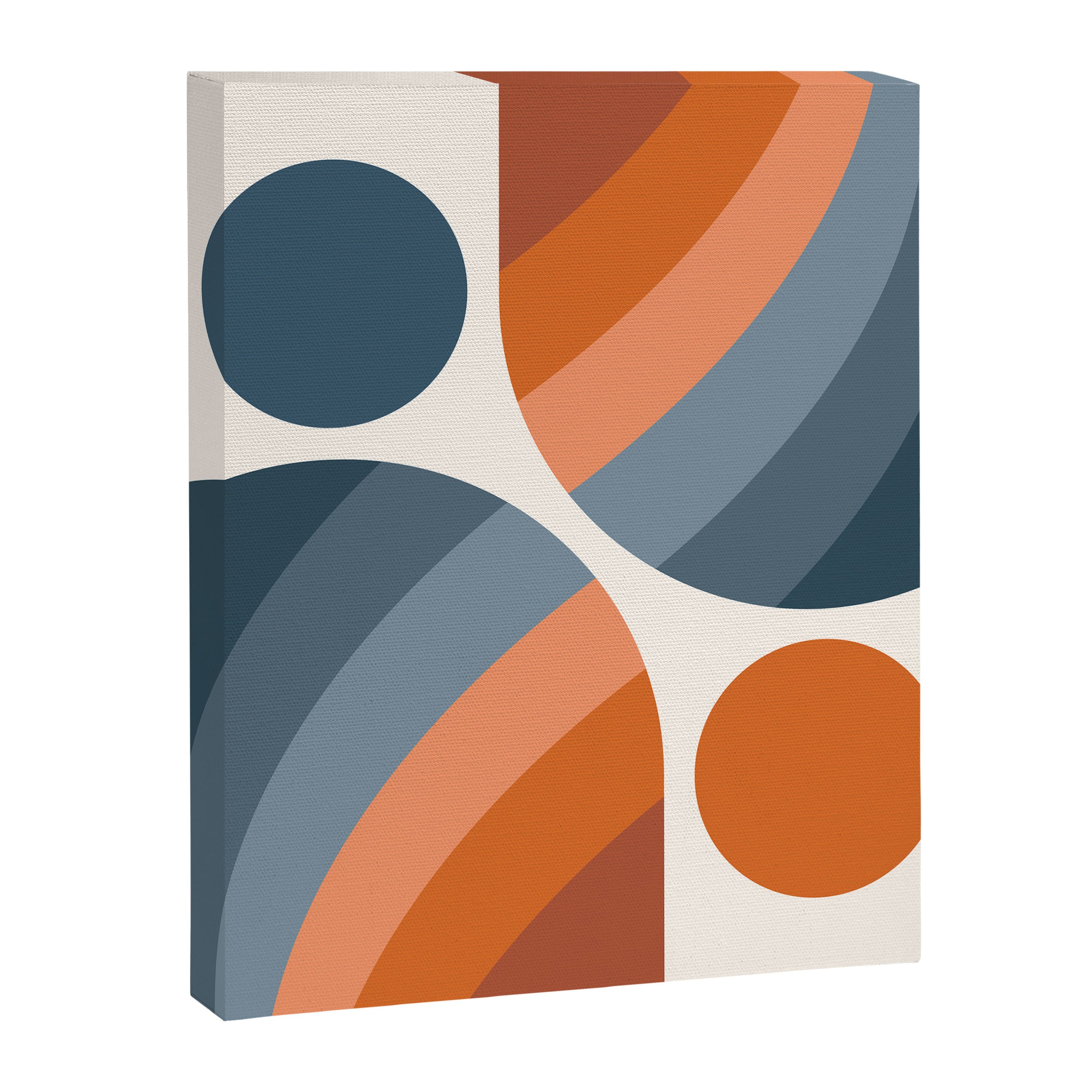 Mid Century Modern Geometric Arch a15 in Navy Blue and Orange Canvas Print Gallery Image 8