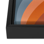 Mid Century Modern Geometric Arch a15 in Navy Blue and Orange Framed Canvas Print Gallery Image 3