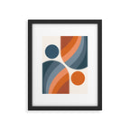 Mid Century Modern Geometric Arch a15 in Navy Blue and Orange Framed Art Print Gallery Image 6