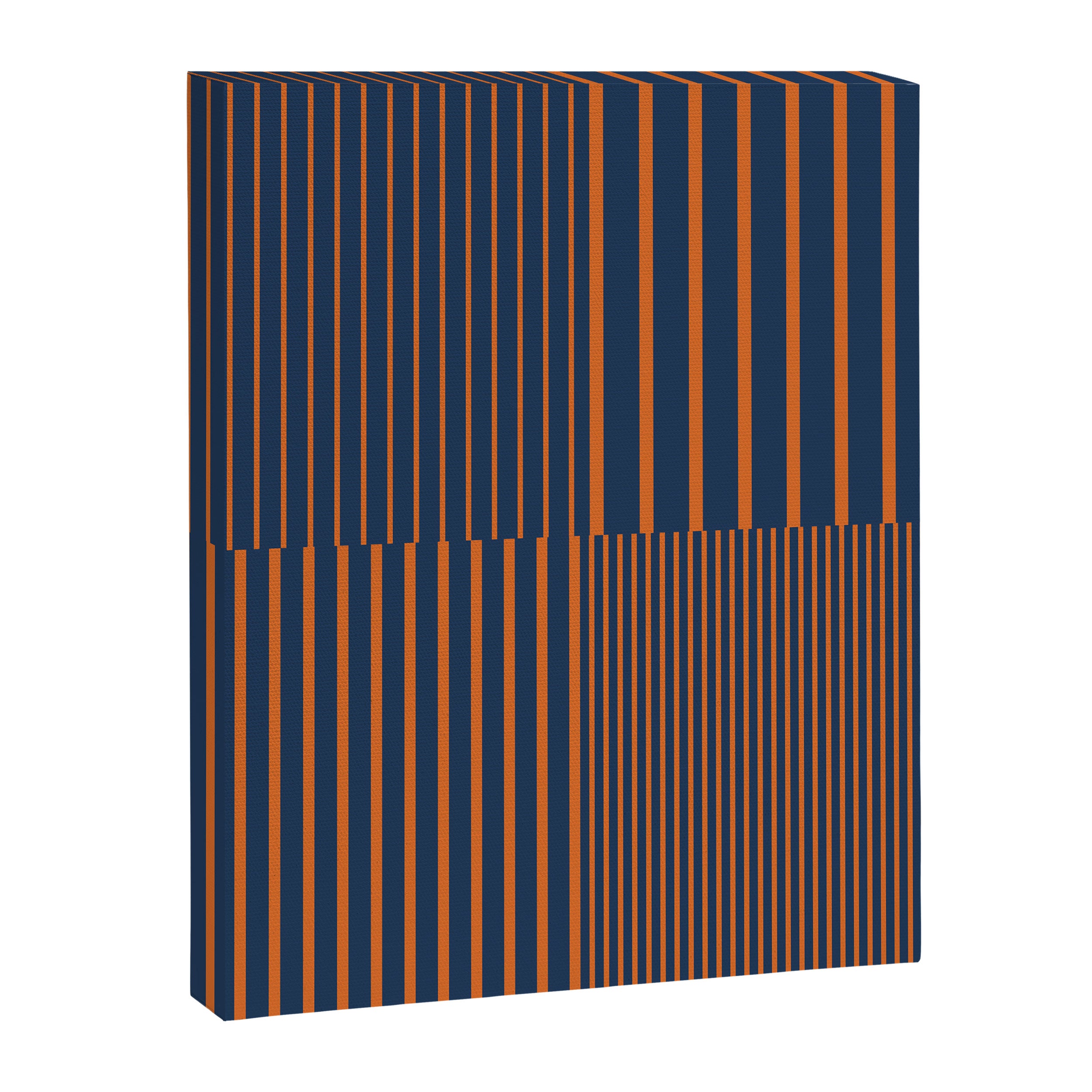 Stripes Pattern and Lines 8 in Navy Blue Orange Canvas Print Gallery Image 8