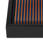 Stripes Pattern and Lines 8 in Navy Blue Orange Framed Canvas Print Gallery Image 3