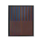 Stripes Pattern and Lines 8 in Navy Blue Orange Framed Canvas Print Gallery Image 8