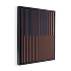 Stripes Pattern and Lines 8 in Navy Blue Orange Framed Canvas Print Gallery Image 2