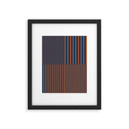Stripes Pattern and Lines 8 in Navy Blue Orange Framed Art Print Gallery Image 6
