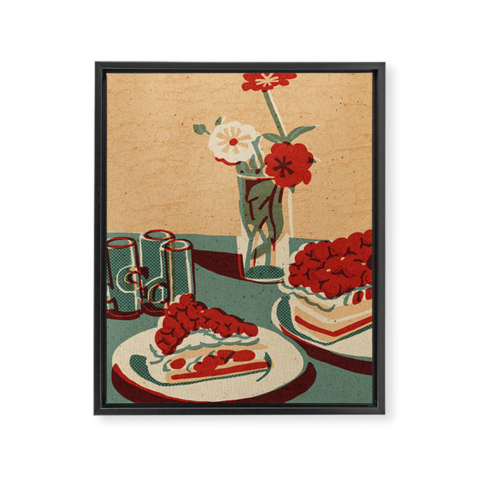 Flower and Cake Framed Canvas Print Gallery Image 1