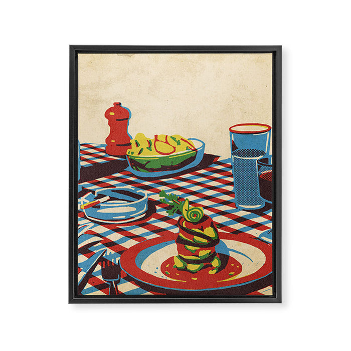 Wine and Pasta Framed Canvas Print Gallery Image 1