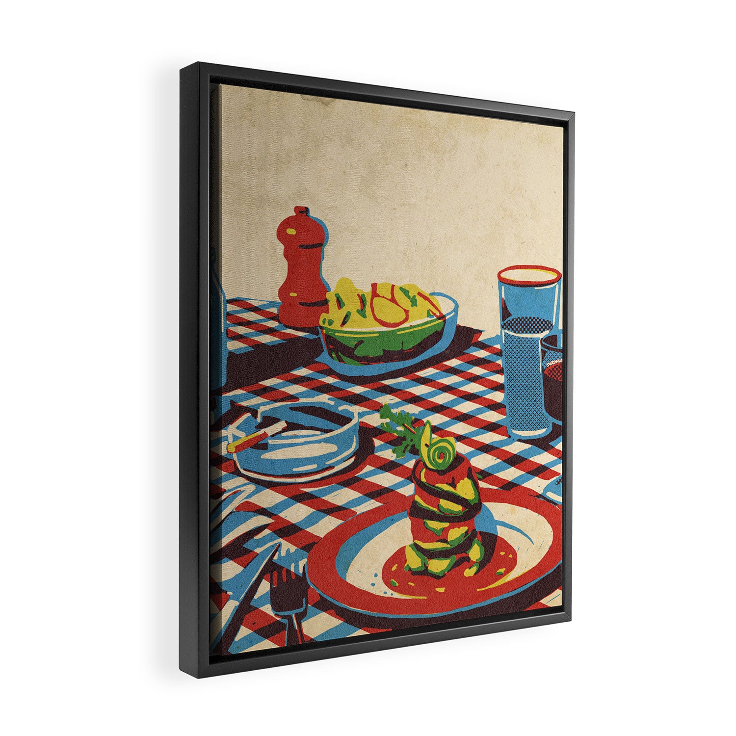 Wine and Pasta Framed Canvas Print Gallery Image 2