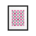 Checkerboard Watercolor Modern Playful Gingham Pink Green Framed Art Print Gallery Image 6
