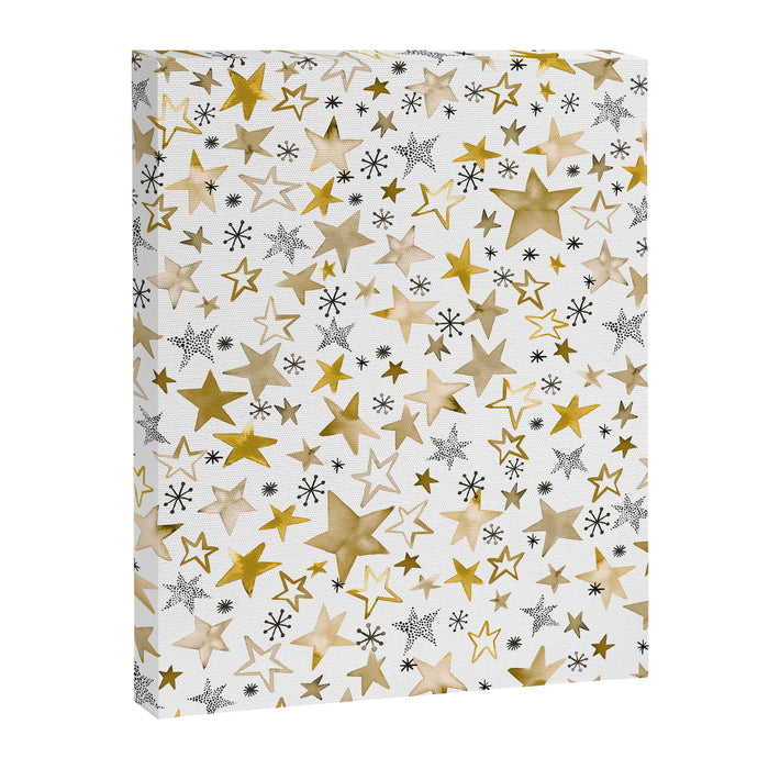 Christmas Golden Stars Elegant Celestial Stars Canvas Print Gallery Image 1