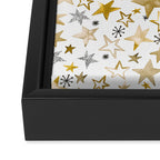 Christmas Golden Stars Elegant Celestial Stars Framed Canvas Print Gallery Image 3