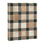 Cozy heirloom Rustic plaid Geometric Gold Navy Canvas Print Gallery Image 8