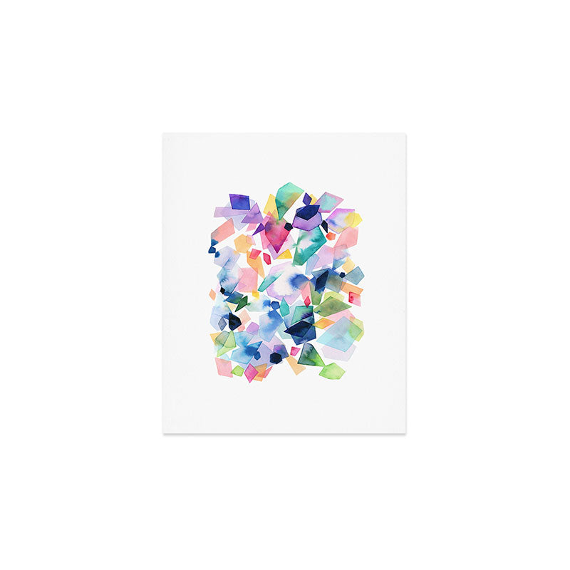 Crystals and Gems Splash Pink Blue Art Print Gallery Image 1