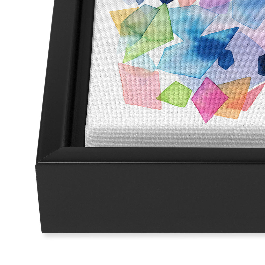 Crystals and Gems Splash Pink Blue Framed Canvas Print Gallery Image 3