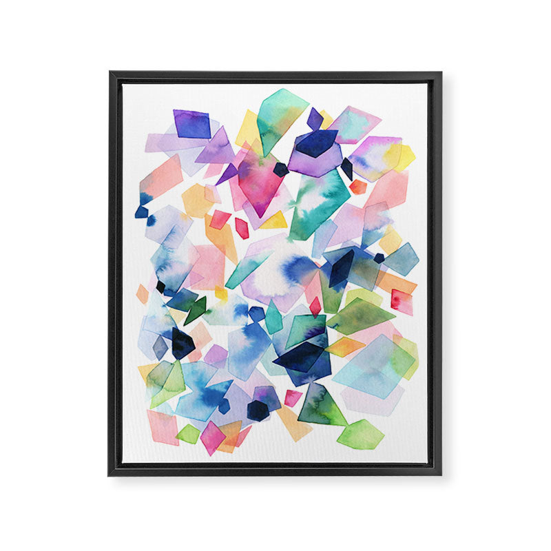 Crystals and Gems Splash Pink Blue Framed Canvas Print Gallery Image 8