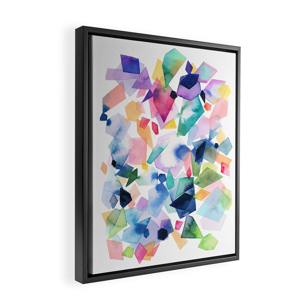Crystals and Gems Splash Pink Blue Framed Canvas Print Gallery Image 2