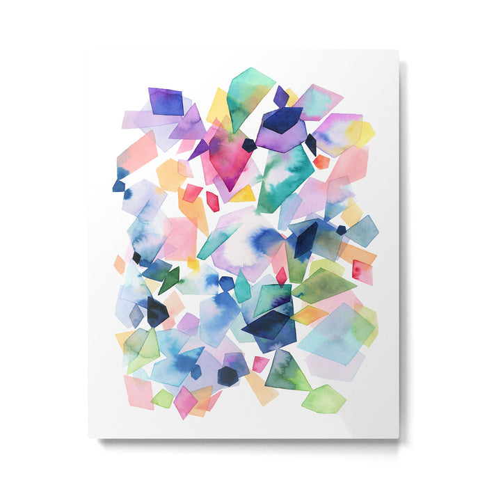 Crystals and Gems Splash Pink Blue Metal Print Gallery Image 1