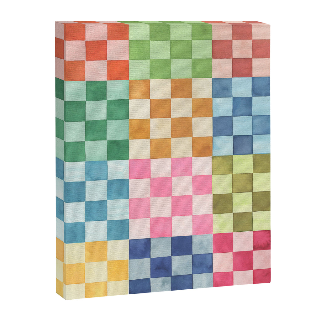 Eclectic  revival Handmade checker Multicolored Canvas Print Gallery Image 8