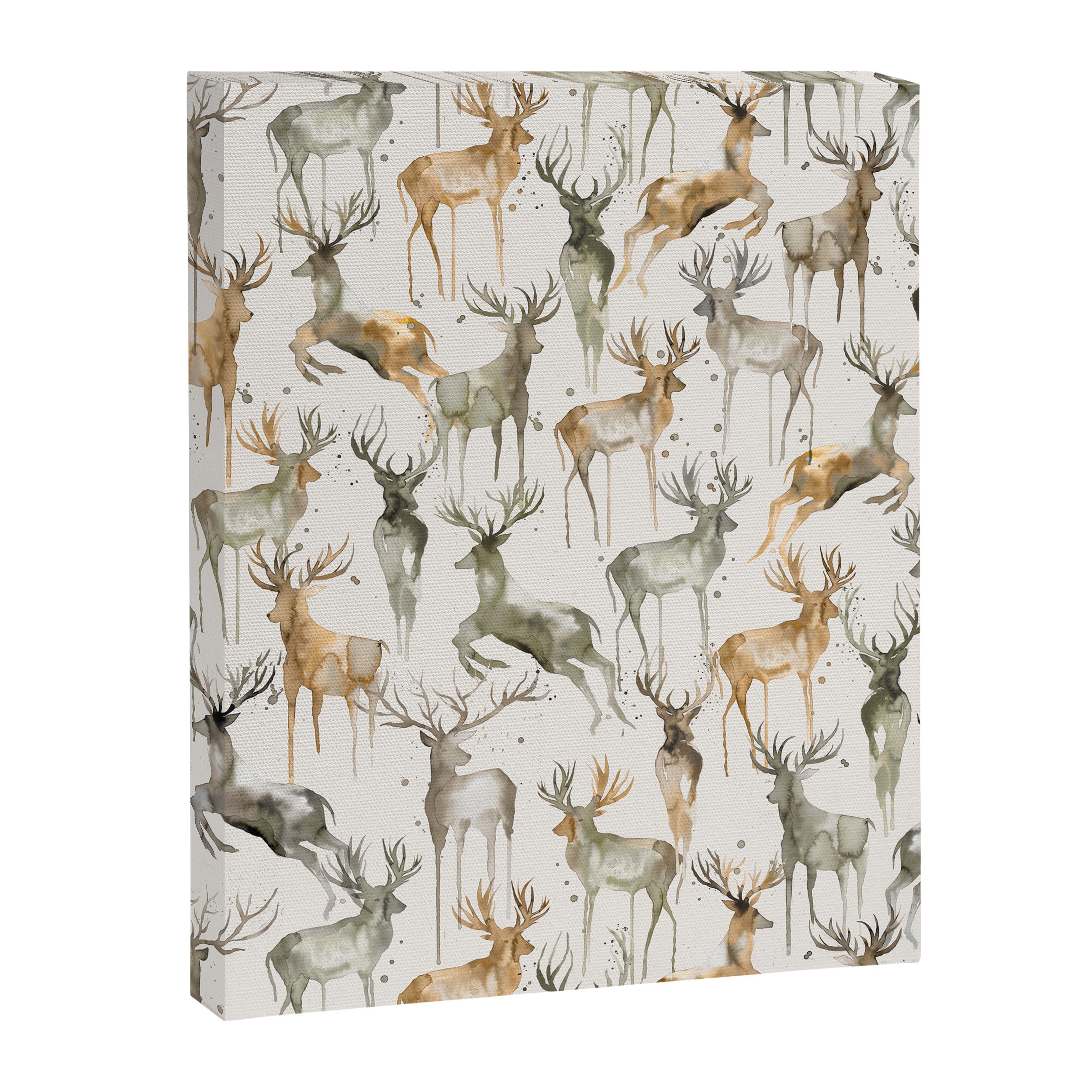 Fall Winter Woodland Deer Animals Canvas Print Gallery Image 8