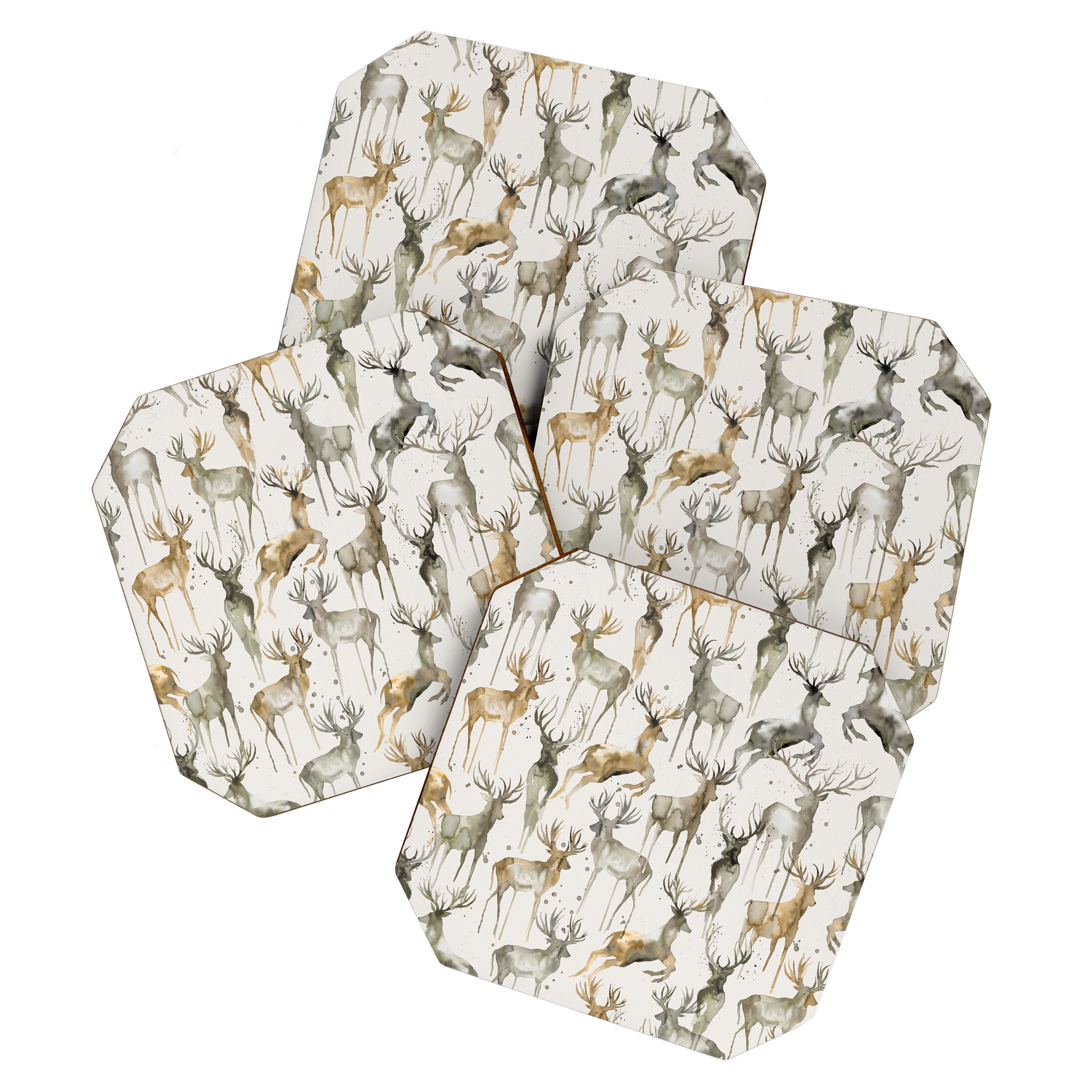 Fall Winter Woodland Deer Animals Coaster Gallery Image 1