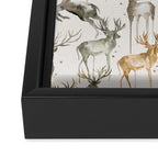 Fall Winter Woodland Deer Animals Framed Canvas Print Gallery Image 3