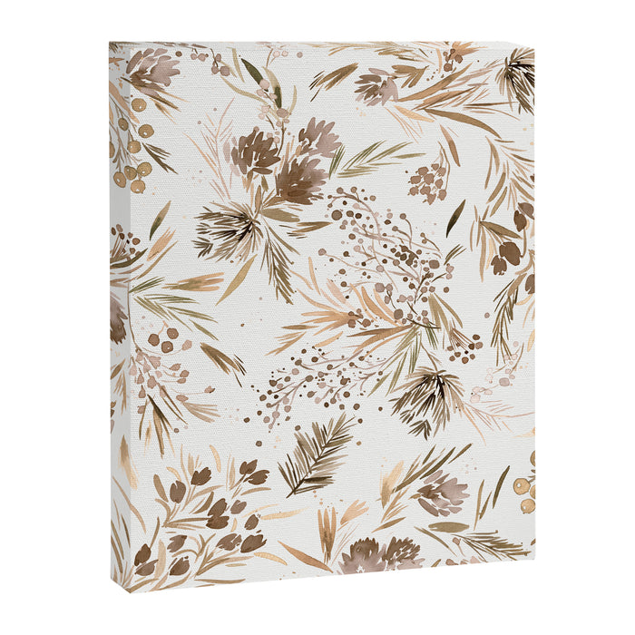 Festive floral Botanical watercolor Rustic gold Canvas Print Gallery Image 1