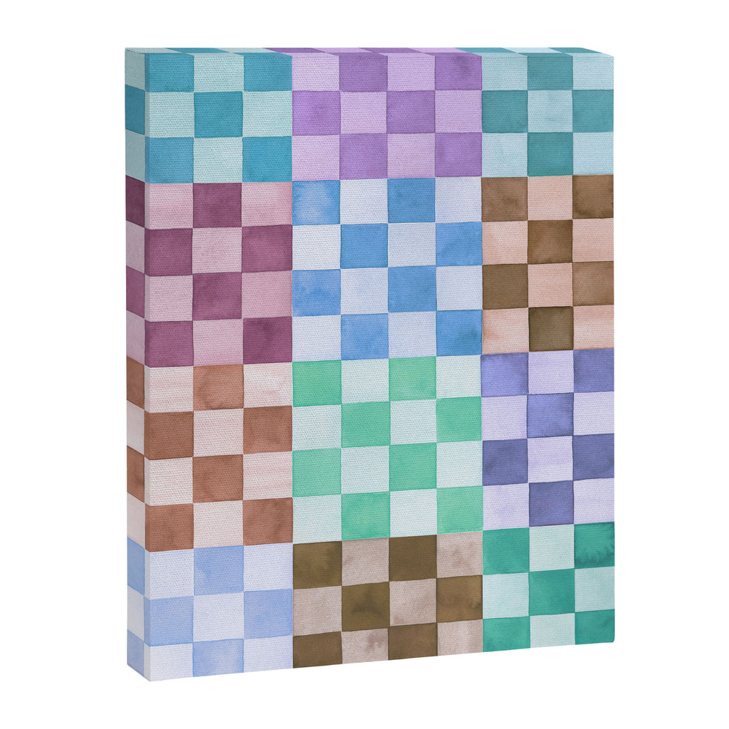 Handmade checker Cool tones Cozy heirloom Canvas Print Gallery Image 8