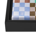Handmade checker Cool tones Cozy heirloom Framed Canvas Print Gallery Image 3