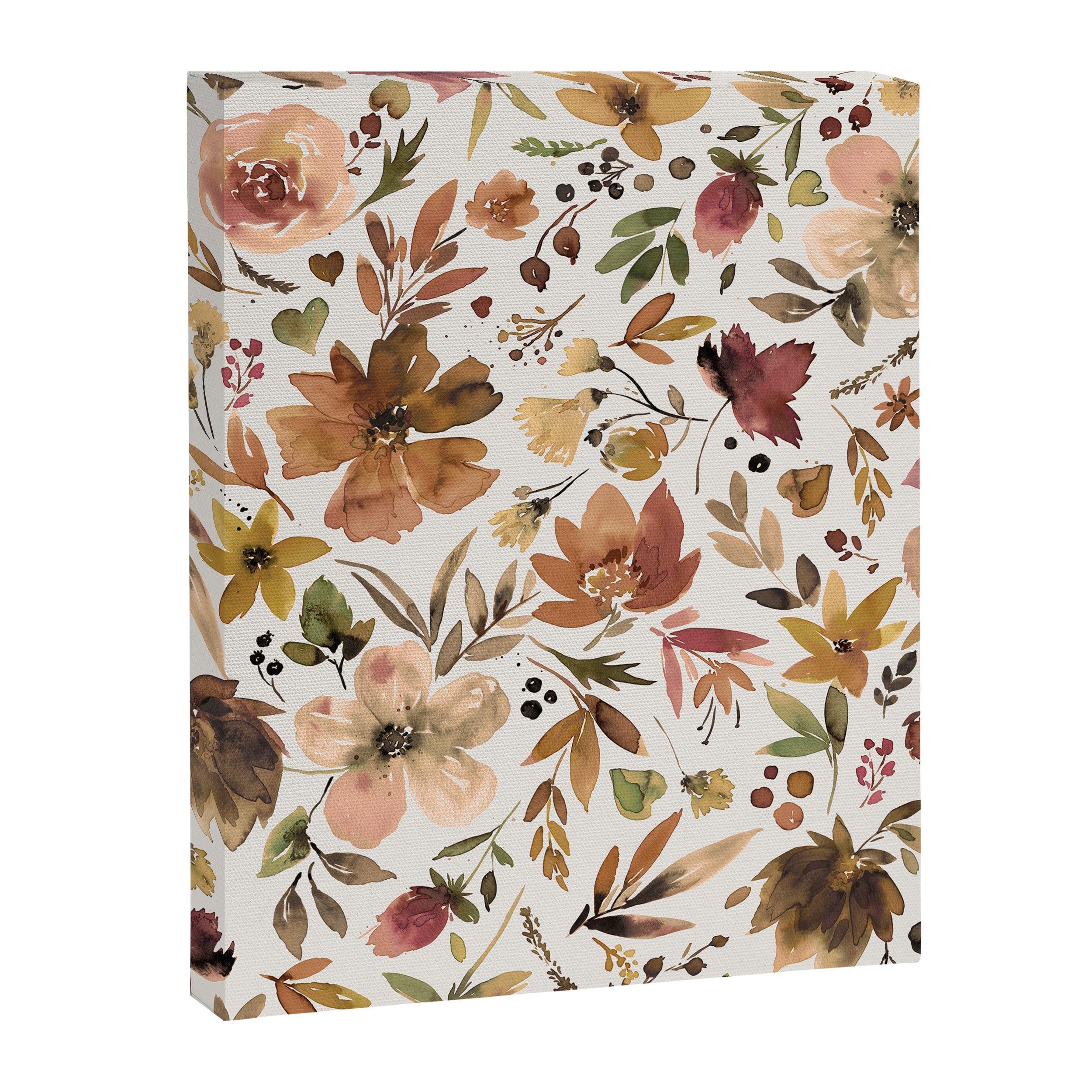 Harvest 2025 Artistic Autumn Floral Leaves Brown Canvas Print Gallery Image 8