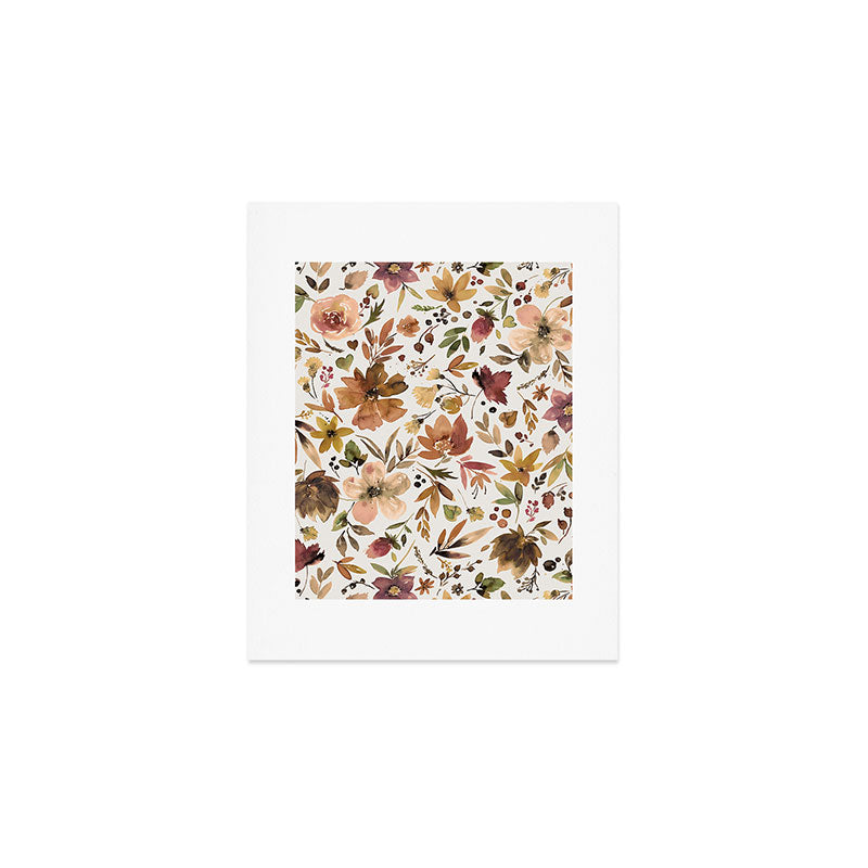 Harvest 2025 Artistic Autumn Floral Leaves Brown Art Print Gallery Image 1