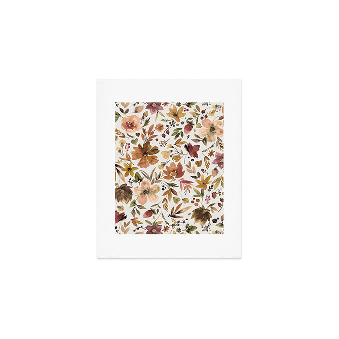 Harvest 2025 Artistic Autumn Floral Leaves Brown Art Print Gallery Image 1