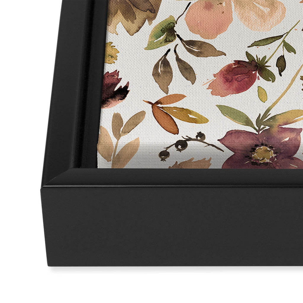 Harvest 2025 Artistic Autumn Floral Leaves Brown Framed Canvas Print Gallery Image 3