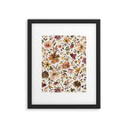Harvest 2025 Artistic Autumn Floral Leaves Brown Framed Art Print Gallery Image 6