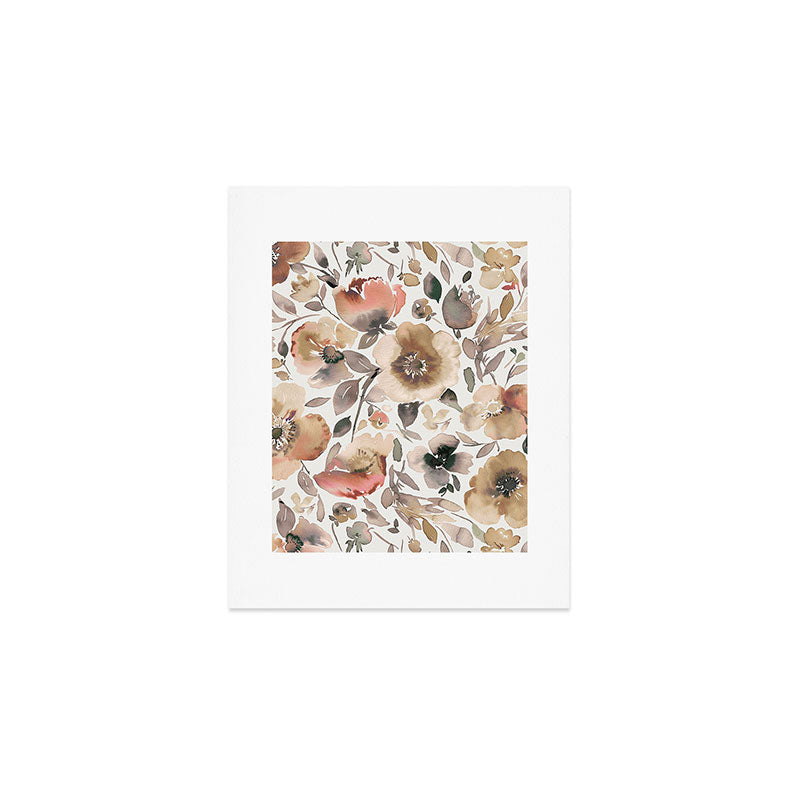 Harvest 2025 Artistic Poppies Autumn Blush Warm Watercolor Floral Rustic Art Print Gallery Image 1