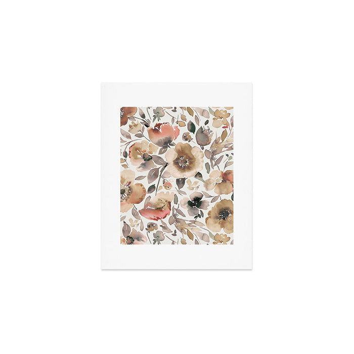 Harvest 2025 Artistic Poppies Autumn Blush Warm Watercolor Floral Rustic Art Print Gallery Image 1