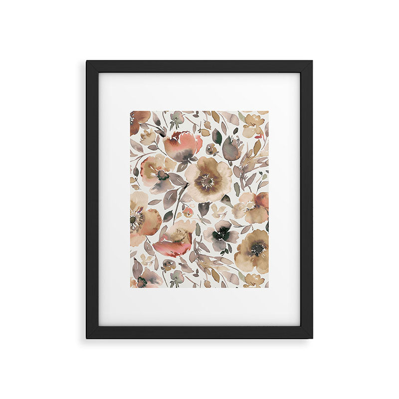 Harvest 2025 Artistic Poppies Autumn Blush Warm Watercolor Floral Rustic Framed Art Print Gallery Image 5