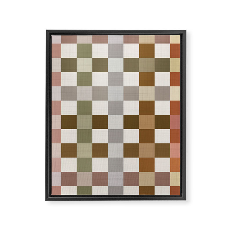 Harvest 2025 Cozy Autumn Plaid Rustic Fall Checkered Pattern Earthy Framed Canvas Print Gallery Image 8