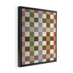 Harvest 2025 Cozy Autumn Plaid Rustic Fall Checkered Pattern Earthy Framed Canvas Print Gallery Image 2