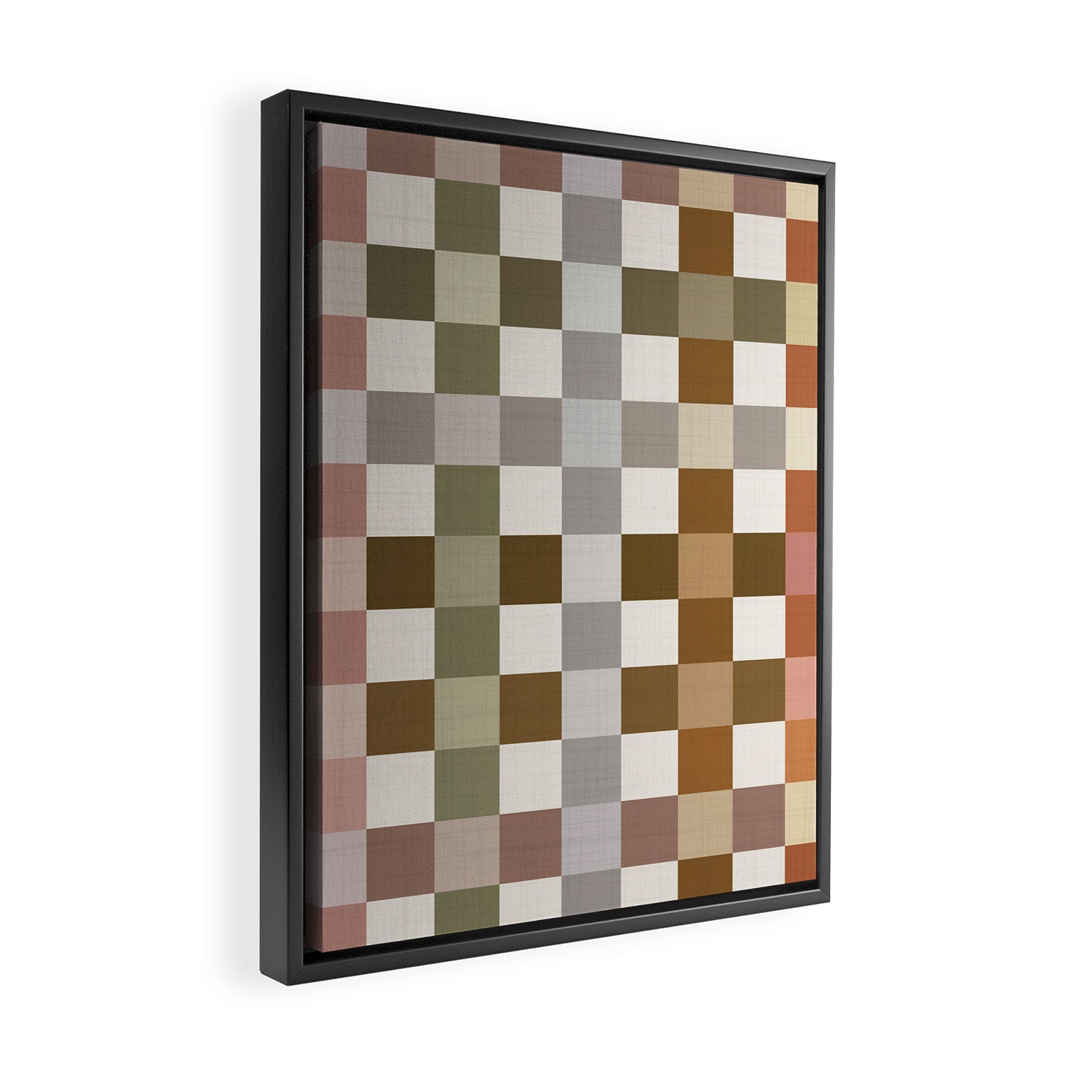 Harvest 2025 Cozy Autumn Plaid Rustic Fall Checkered Pattern Earthy Framed Canvas Print Gallery Image 2