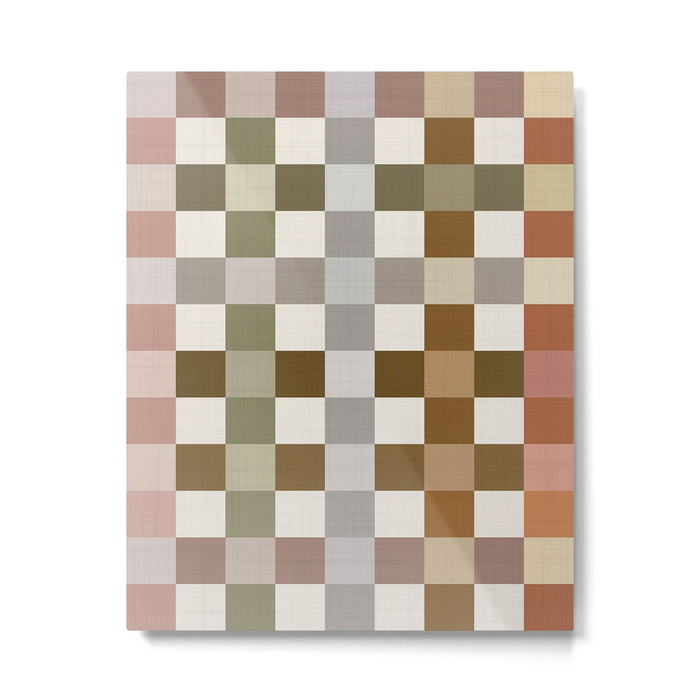 Harvest 2025 Cozy Autumn Plaid Rustic Fall Checkered Pattern Earthy Metal Print Gallery Image 1