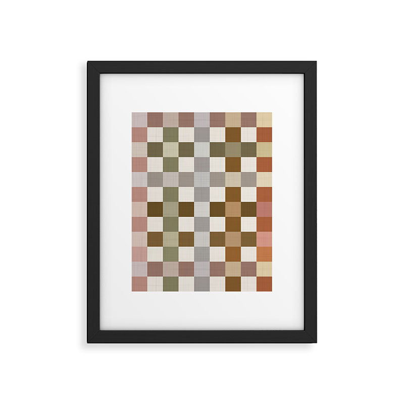 Harvest 2025 Cozy Autumn Plaid Rustic Fall Checkered Pattern Earthy Framed Art Print Gallery Image 6