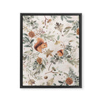 Harvest 2025 Woodland Squirrel Botanical Leaves Watercolor Ecru Framed Canvas Print Gallery Image 6